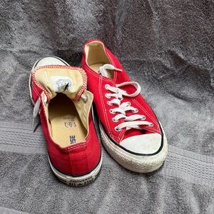 Converse Red and White Canvas Shoes